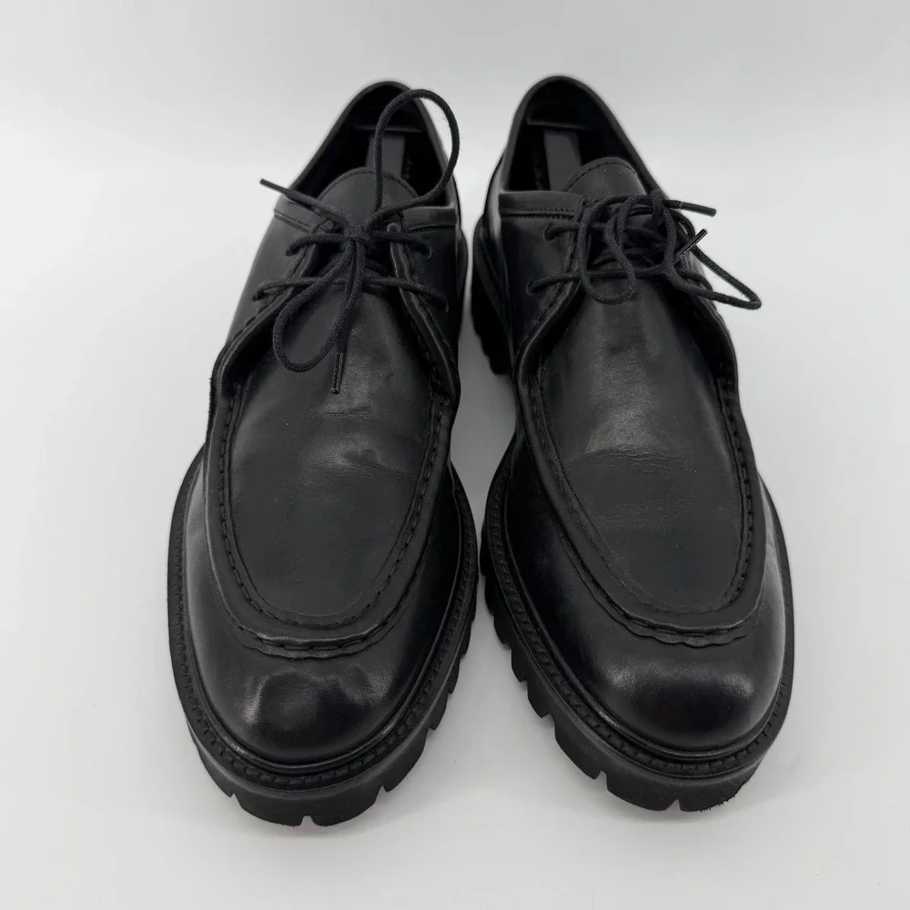 Todd Snyder Derby Shoe Mens 9 Black Italian City DRS008 Leather Lug Sole Lugged